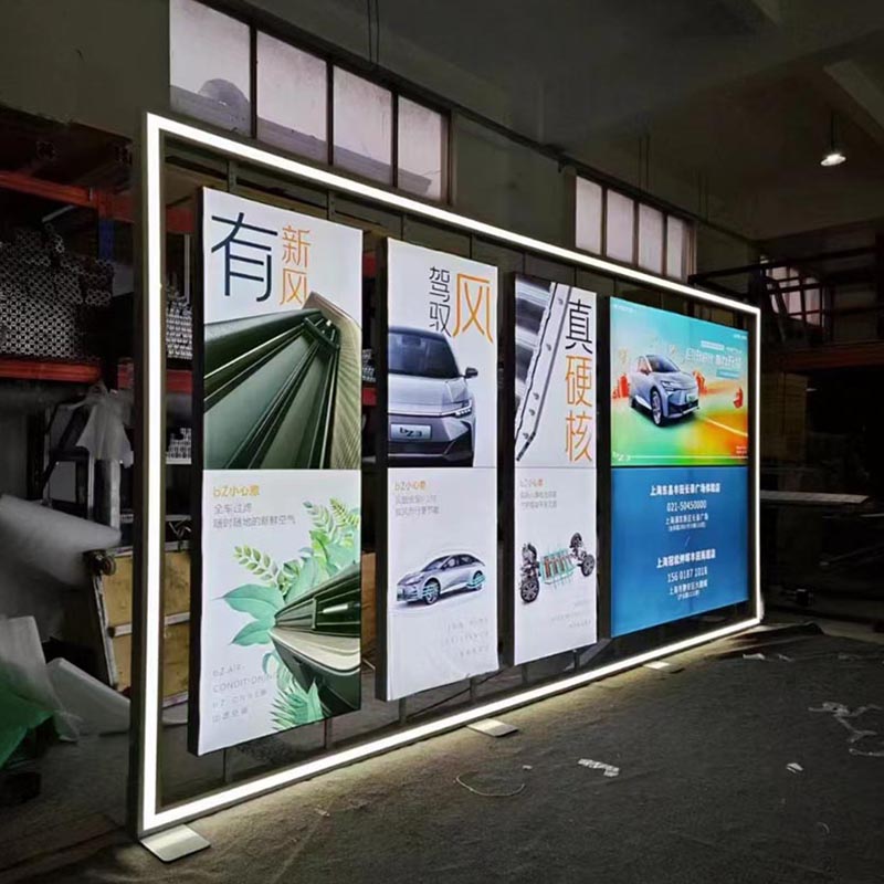 Aluminum profile exhibition display with light